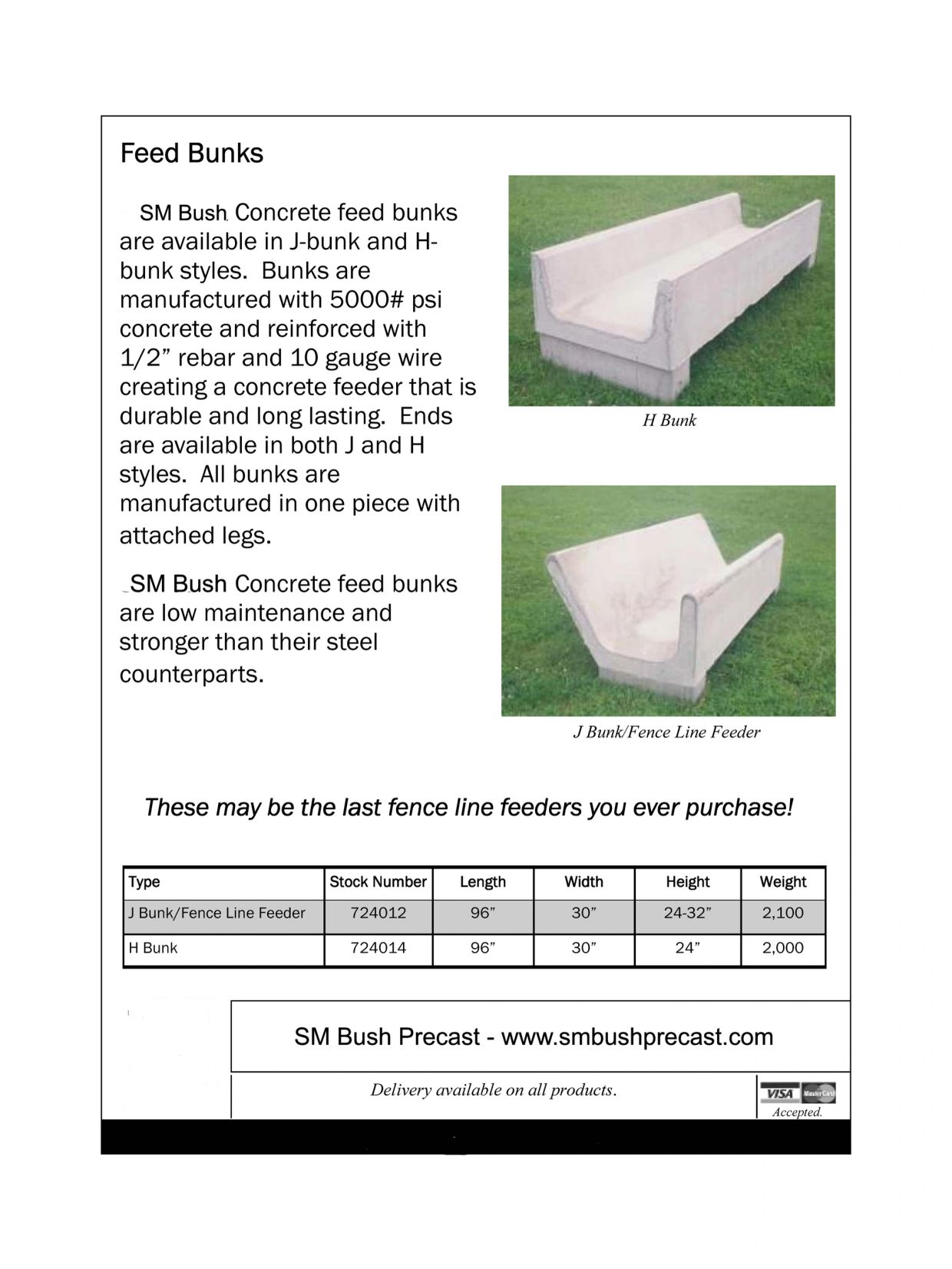 Concrete feed bunks in J-bunk and H-bunk styles with durable construction.