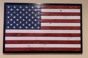 Red White and Blue Stained flag
20” x  32”
