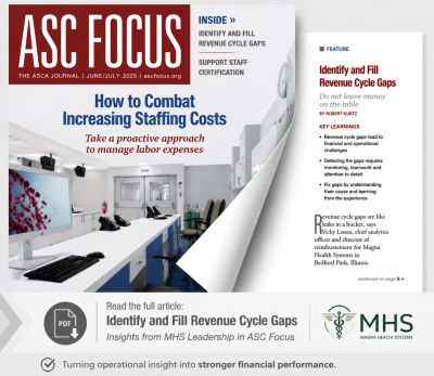Magazine cover about combating staffing costs and revenue cycle gaps.