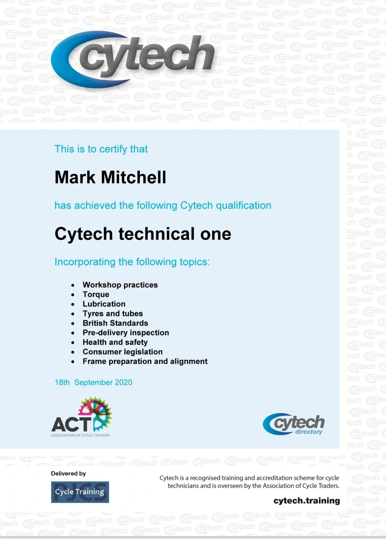 Cytech Technical 1 - practical - September 2021
