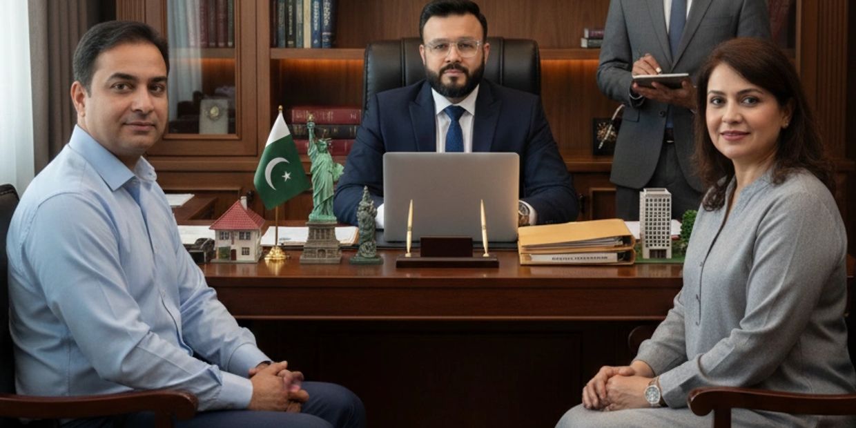 Hamza Faizi advising overseas Pakistani couple on secure real estate investment