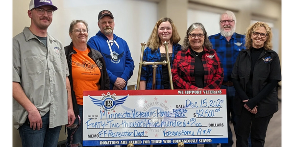Check presentation at the Fergus Falls Veterans Home for funds raised in 2023!