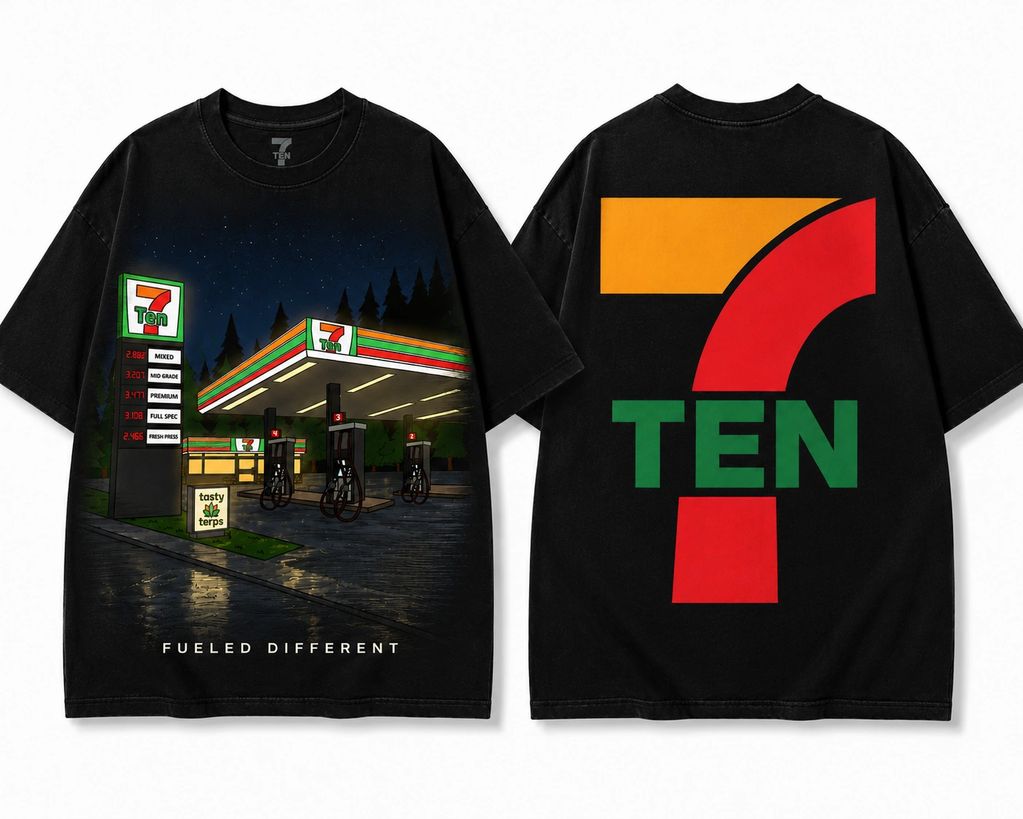 710 “GAS” station vibes Black Tee