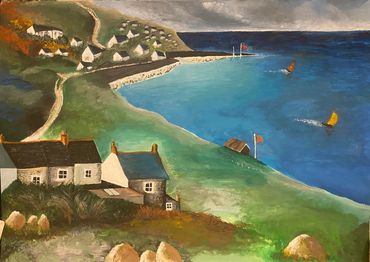 Sennen Cove, Cornwall
Gouache painting