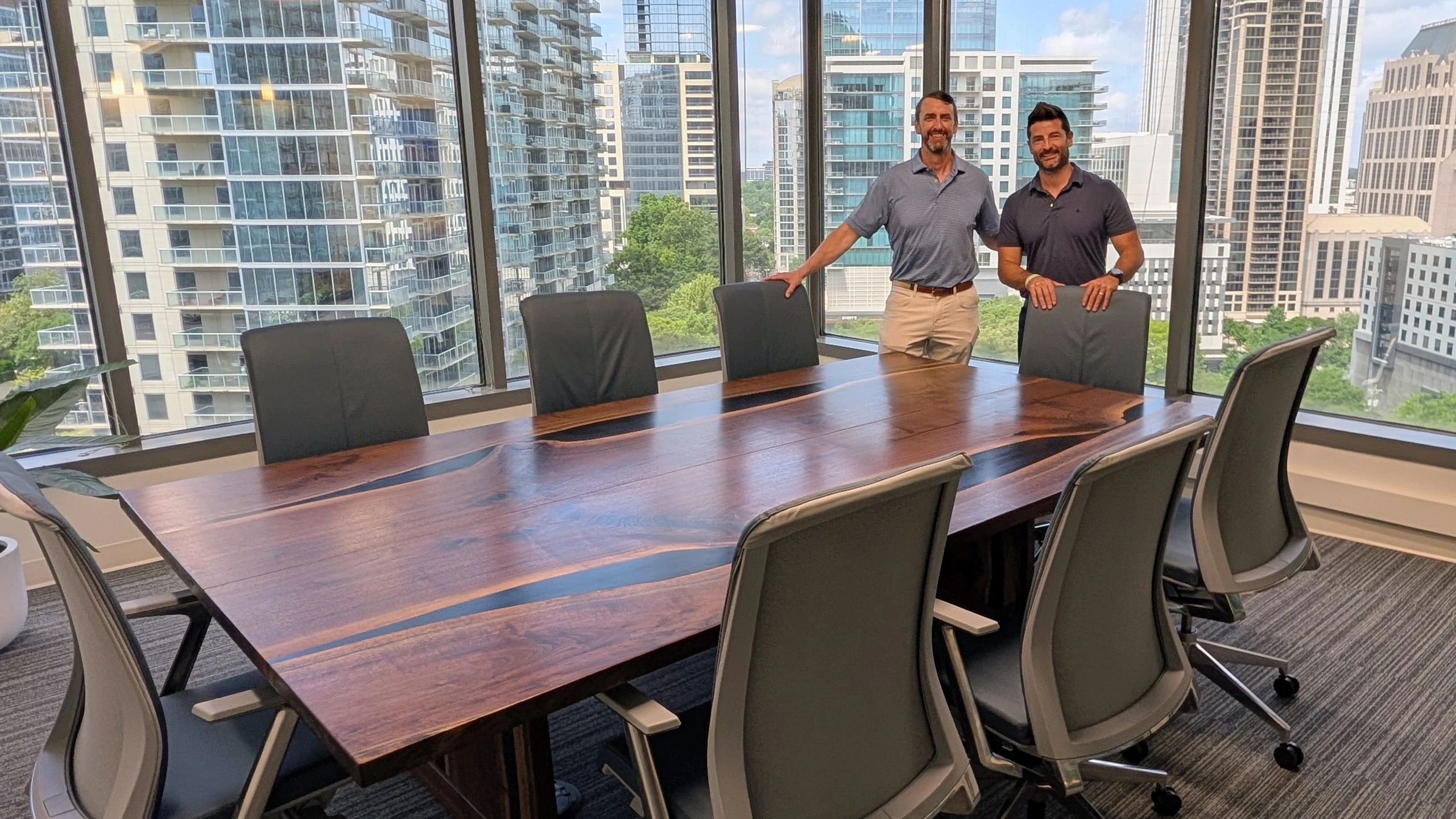 9' x 5' walnut conference table for Anchorpoint Wealth Management in Atlanta.
