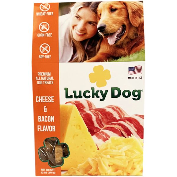 Lucky Dog® Cheese and Bacon Dog Treats; Natural; Wheat, Corn and Soy Free; Made in USA