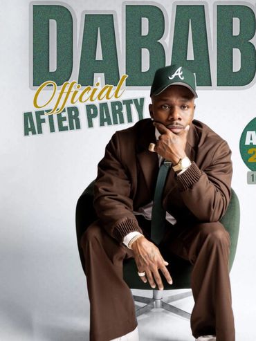 Dababy official after party flyer with event details and artist image.