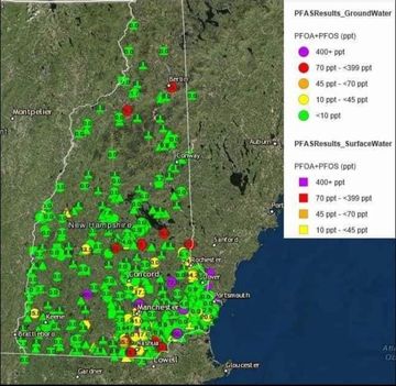 PFAS have affected wells throughout New Hampshire but are more frequently detected at elevated level