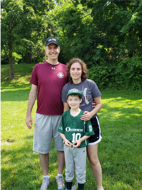 Robert Melstein and his family at a Ossining baseball game