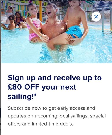 Family enjoying pool time with a sailing discount offer.