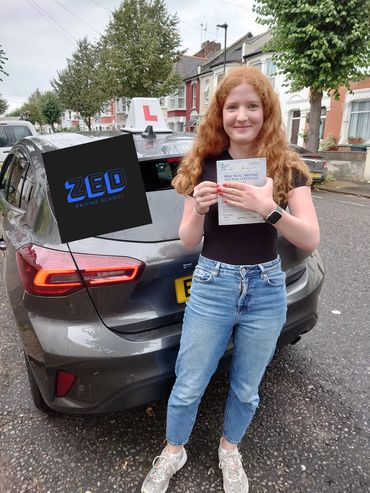 Eleanor passed 1st time at Wood Green test centre