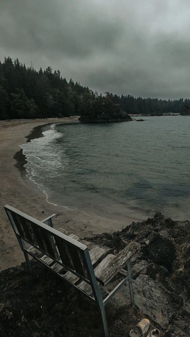 Looking at Brady’s Beach from the memorial bench at the far end of the beach.