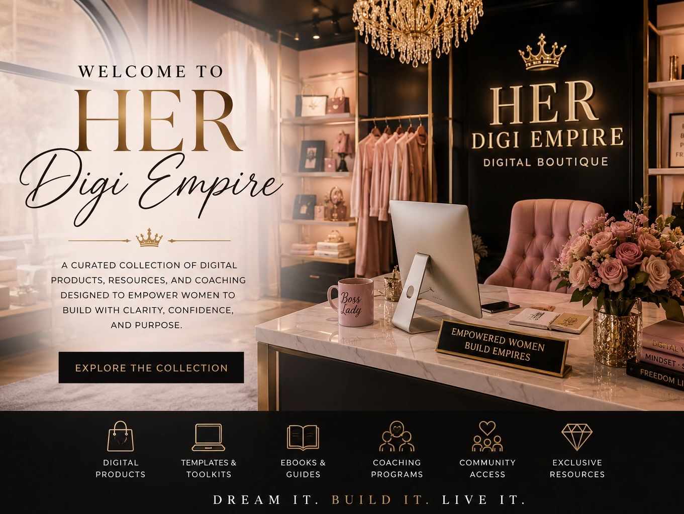 Elegant digital boutique for empowering women.