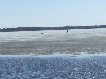 Ice fishing on Devil's Lake