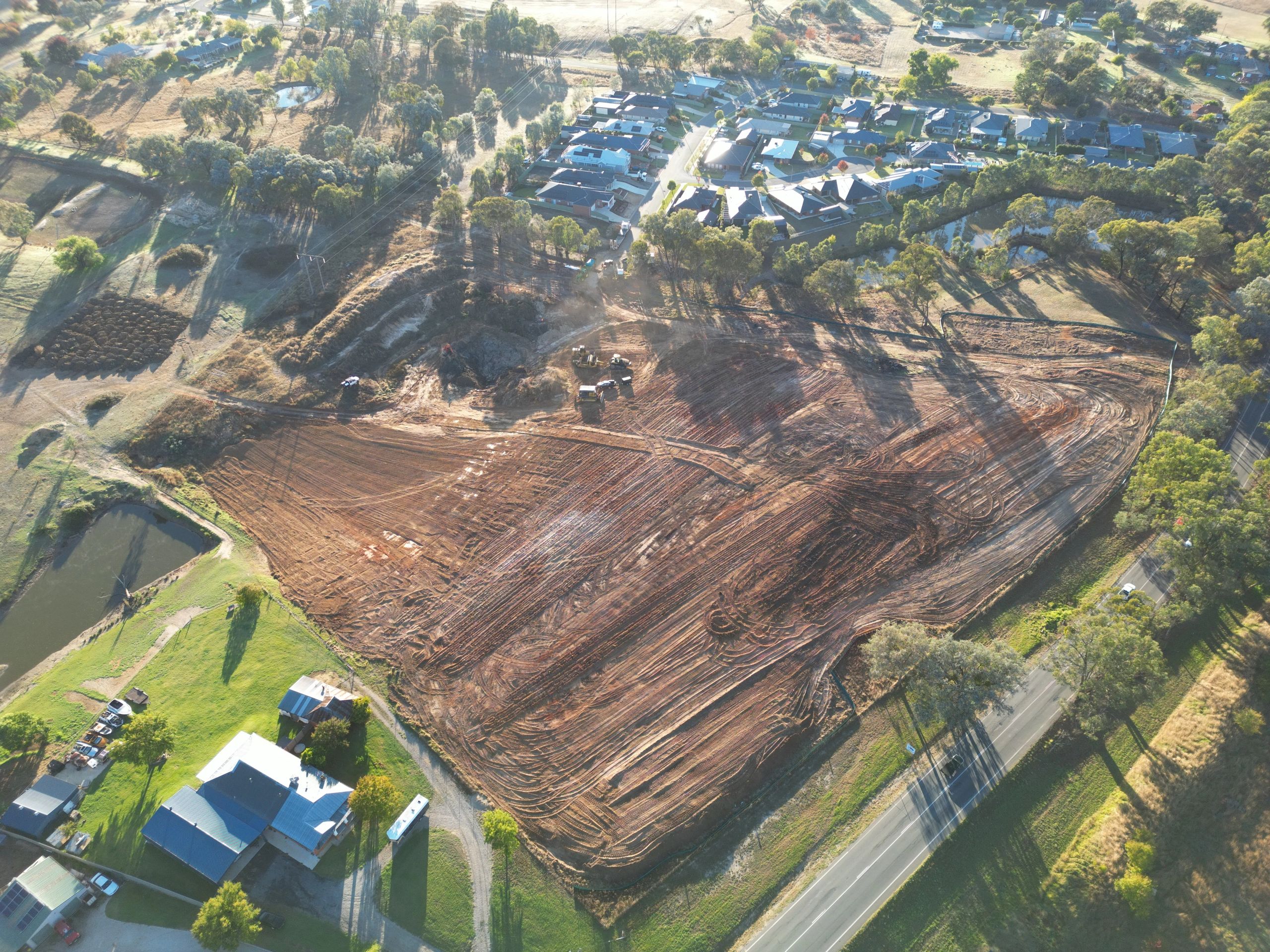 Dam construction earthworks