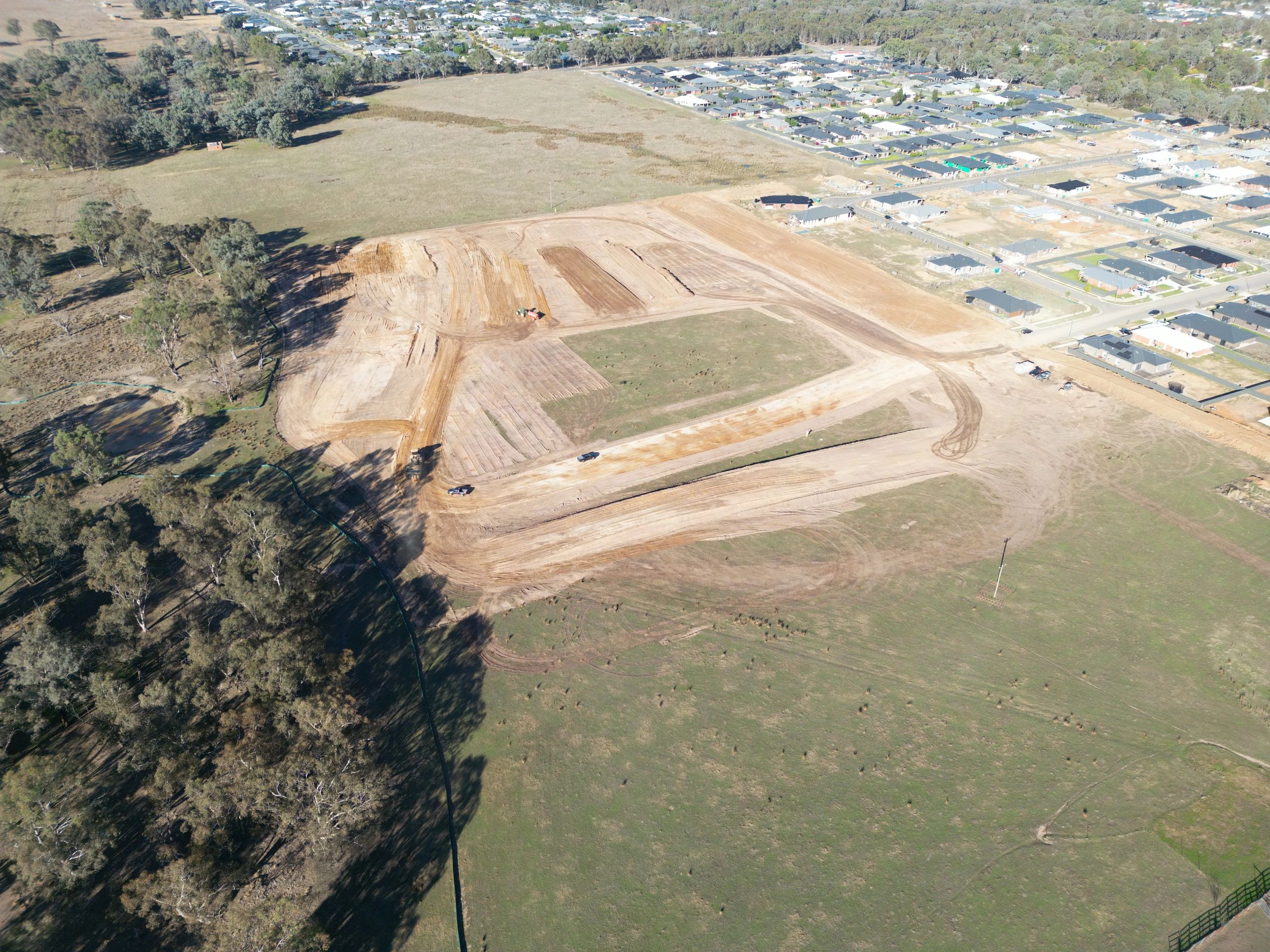 Dam works in progress — aerial