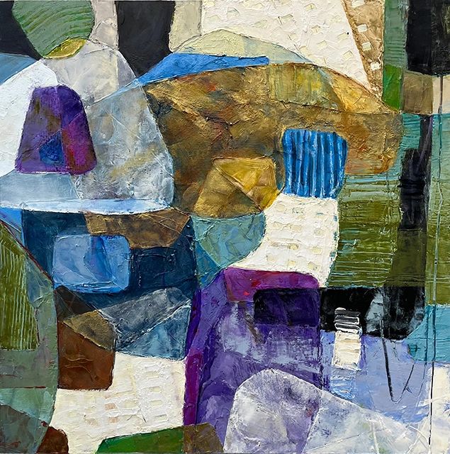 Peacocking: 18'x18"x1.2", oil + cold wax on wood panel
sold to Lisa Radez