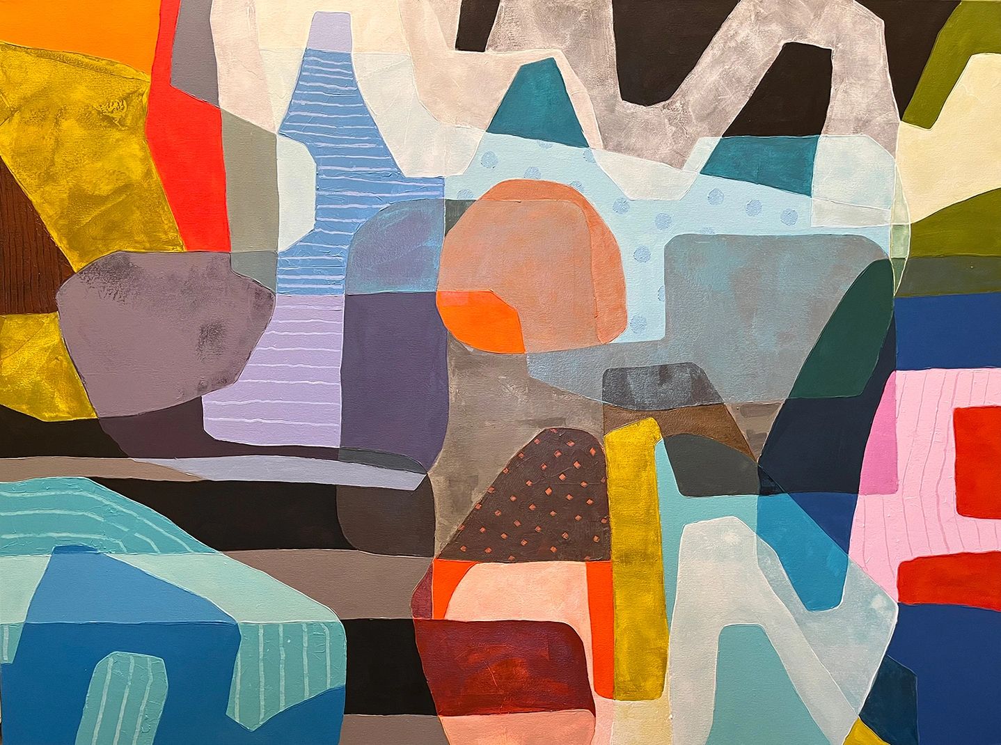 Zigzagging: 36"x48"x2", acrylic on gallery canvas.