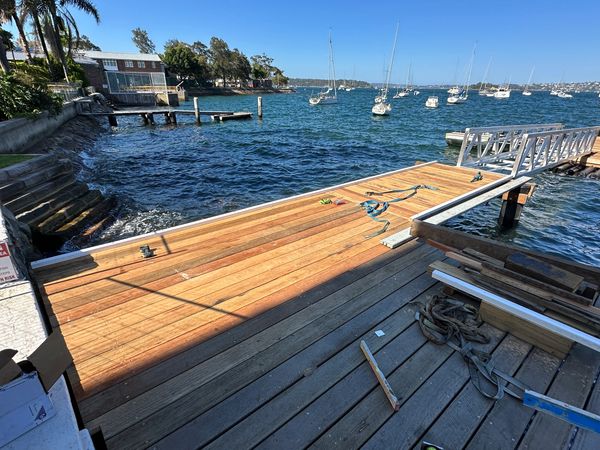 Jetty. Aluminium ramp. Marina, 