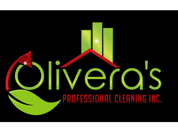 Logo for Olivera's Professional Cleaning Inc. with green and red elements.