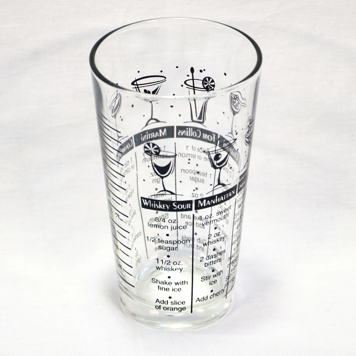 1960s Libbey Clear Cocktail Beverage Recipe Measuring Glass