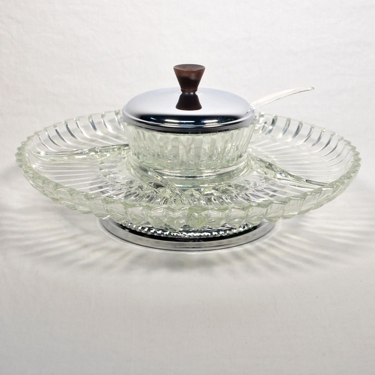 1960s Kromex Lazy Susan Complete With Serving Spoon