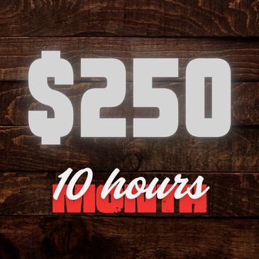 Price changed from $250 per month to $250 per 10 hours.