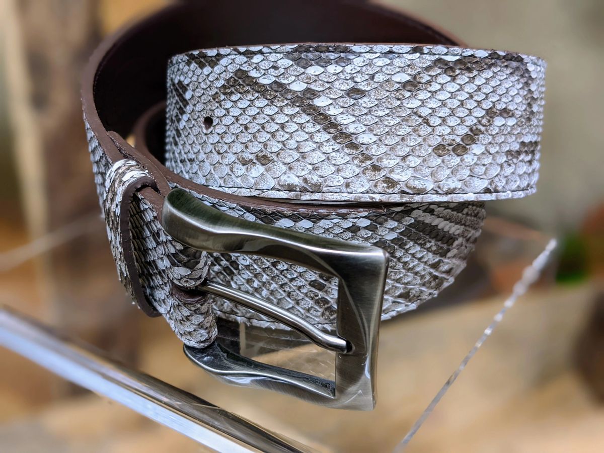 36 inch Genuine Florida Burmese Python Leather Belt