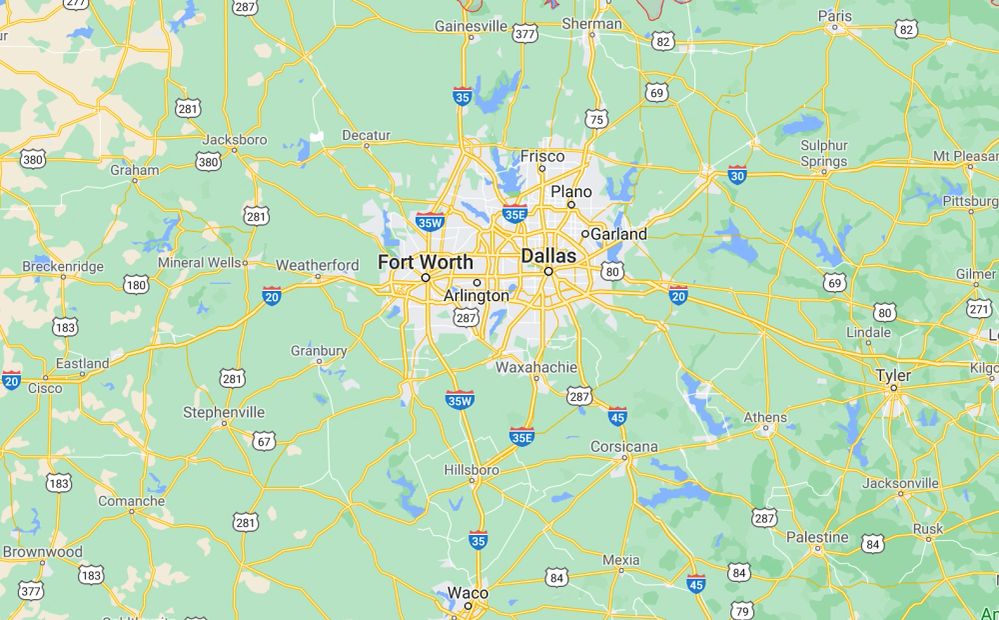 North Texas service area map
