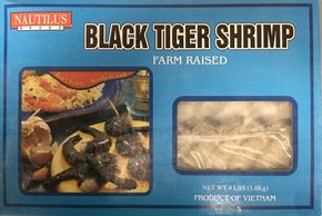 Black tiger shrimp BT shrimp nautilus seafood J Deluca fish company import seafood export farm ca az