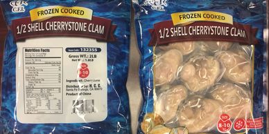 CHERRYSTONE CLAM H/S COOKED PRODUCT OF CHINA LARGE CA NAUTILUS SEAFOOD DISTRIBUTOR NATIONWIDE CA NY