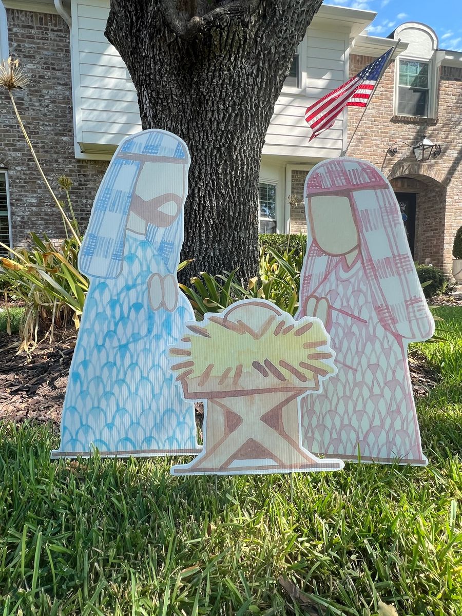 Joy to the World Nativity Yard Stake Set