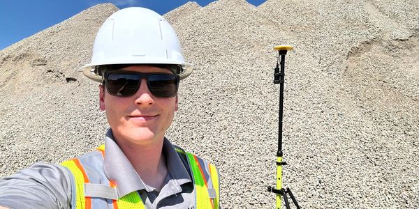 Drone pilot photo during stockpile data collection