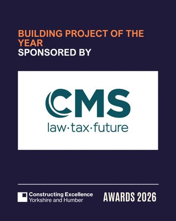Award sponsorship announcement for Building Project of the Year by CMS.