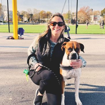 myself with a boxer dog