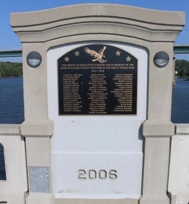 Armistice Bridge First World War Memorial, Belfast, Maine, features Stanley Knowlton's name