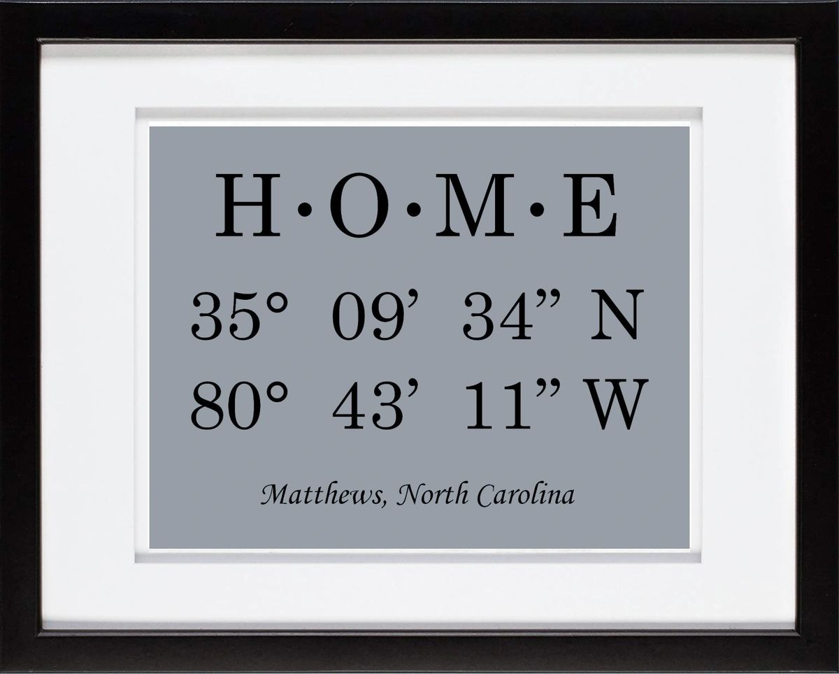 Home address coordinates framed print