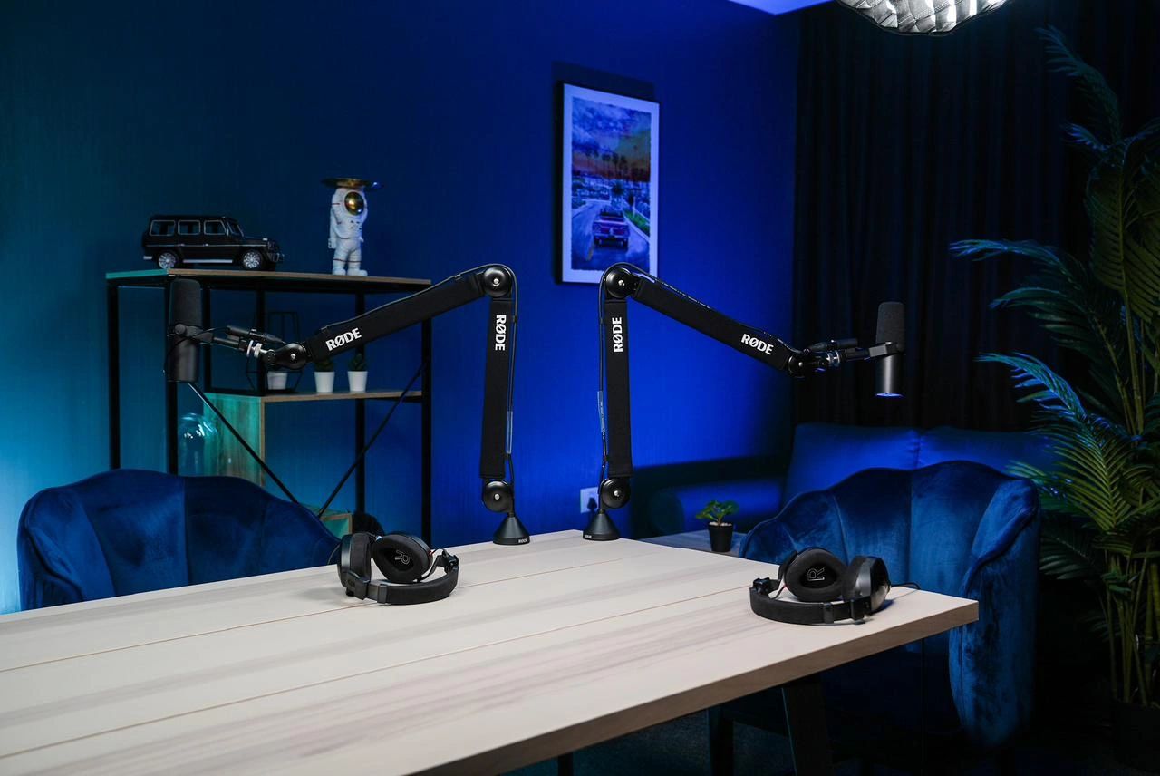 Bangkok podcast studio setup for both audio-only and video podcasts, featuring advanced gear.