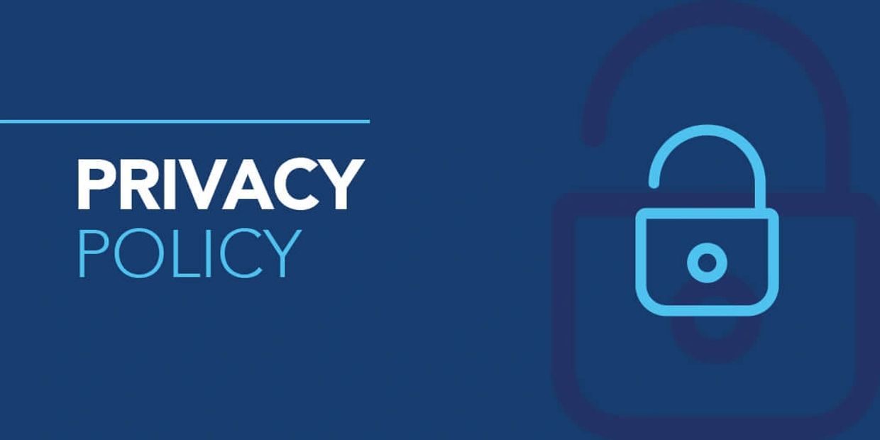 Graphic showing the words "Privacy Policy" with an open padlock icon.