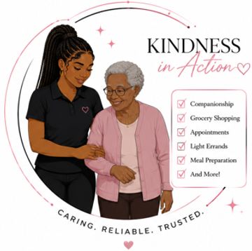 Young woman helping elderly lady with kindness and care.