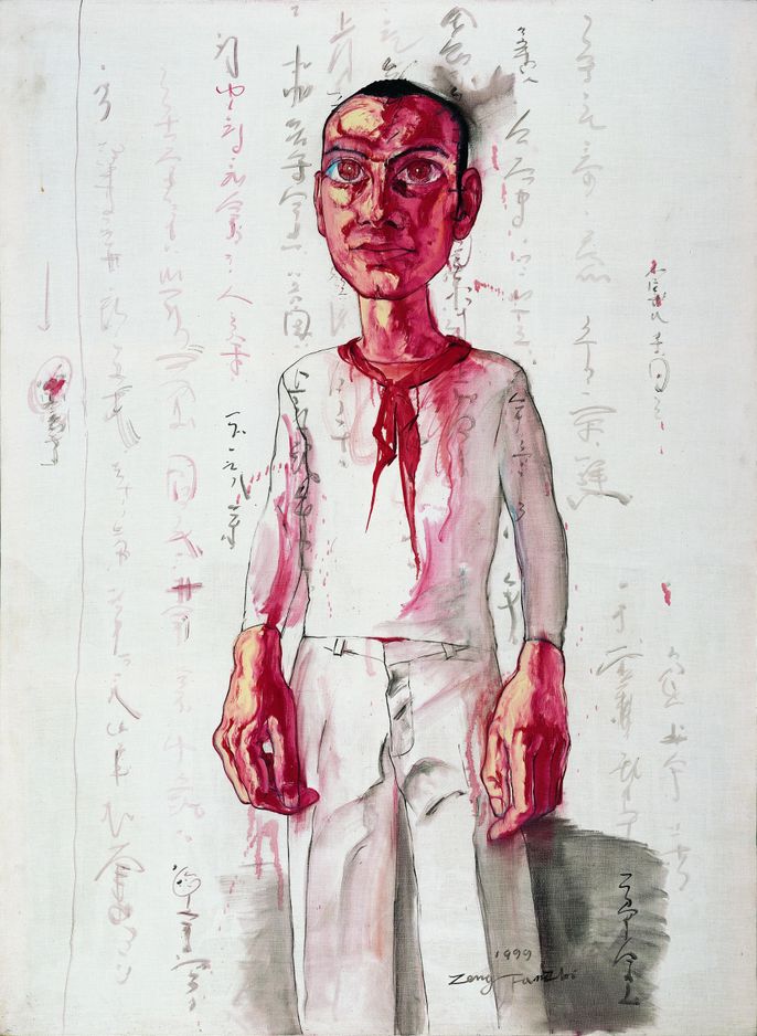 click to enlarge- double click to reduce Zeng Fanzhi, 1999, Work No. 1, 1999, oil on canvas, 150(H)*110cm