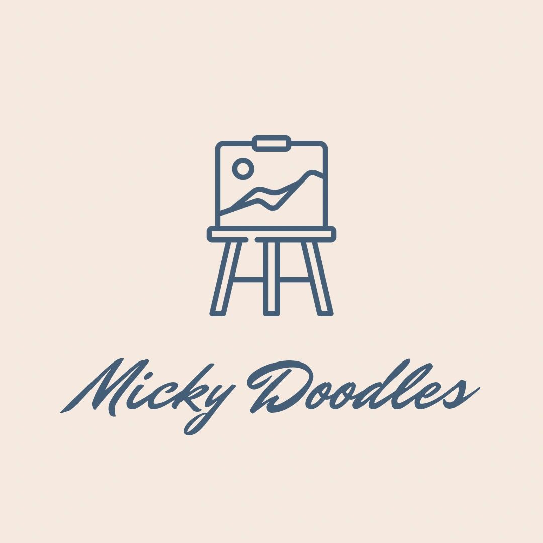 Logo Micky Doodles with art easel 