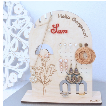 A personalized jewelry stand to organize your daily accessories or gift your loved one.