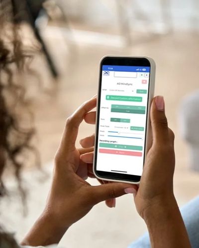 Person using a smartphone app with a form interface.