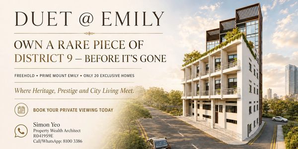 Duet@Emily, freehold development in Singapore, only 20 exclusive residences along Mount Emily Road.