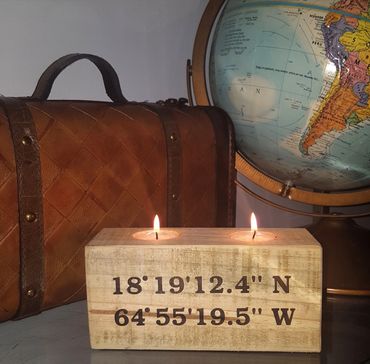 Tealight Candle Holder Pallet Stringer
Custom: Longitude & Latitude of Birth Location