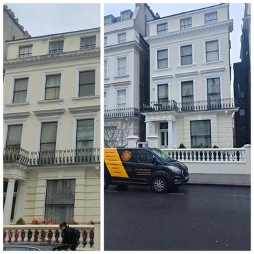 Exterior painting project completed by MASTERS BM LTD on Pembridge Gardens, Notting Hill (W2), Londo