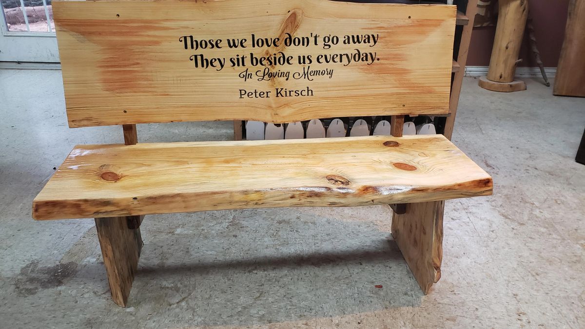 4 Foot Memorial Bench with Back ***FREE SHIPPING