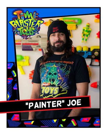 Portrait of "Painter" Joe with toy blasters.