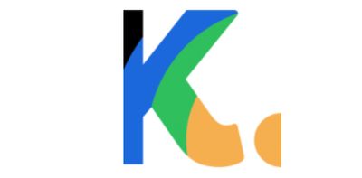 a stylized letter K with different colors